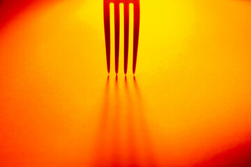 Fork isolated in selective focus in artistic and creative photography