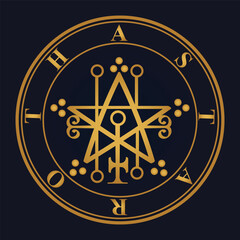 seal of solomon sigil of Astaroth  - obrazy, fototapety, plakaty
