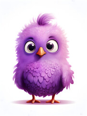 Illustration of a purple cute little bird