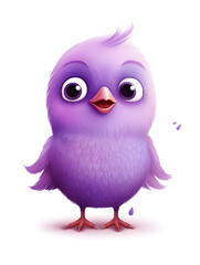 Obraz premium Illustration of a purple cute little bird