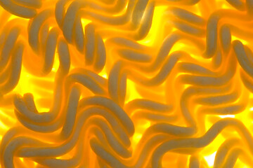 Fototapeta premium Macro background dry instant noodles.