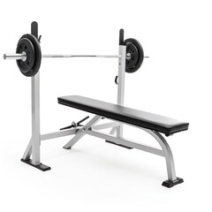 Gym exercise equipment bench press on a white background.