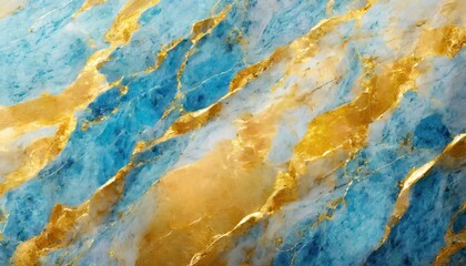 Fototapeta na wymiar gold and blue marble stone textured background wallpaper generative ai illustration