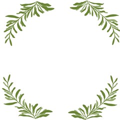 Floral, botanical pattern illustration.leaf frame decoration 