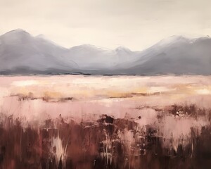 Distant Mountains in Neutral Colors