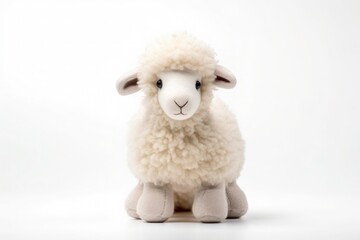 Soft Toy Sheep On White Background