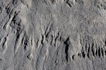 Detailed close up view on a brown sand ground texture