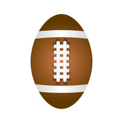 American football ball on white background, vector illustration.
