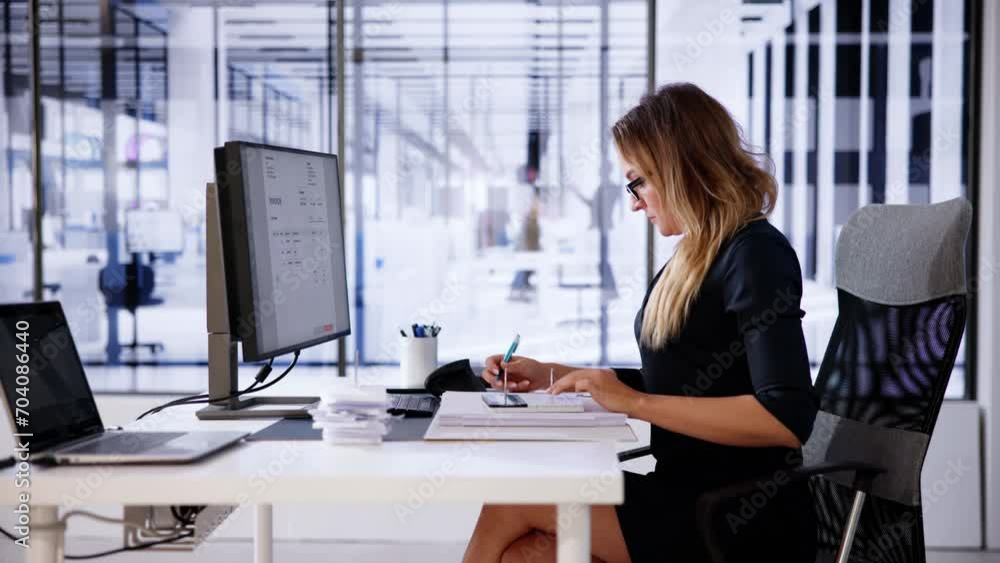 Poster Online Taxes And Invoice Using Computer