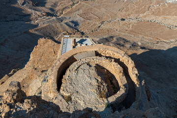 The ruins on Masada in the Judean Desert in Israel.
