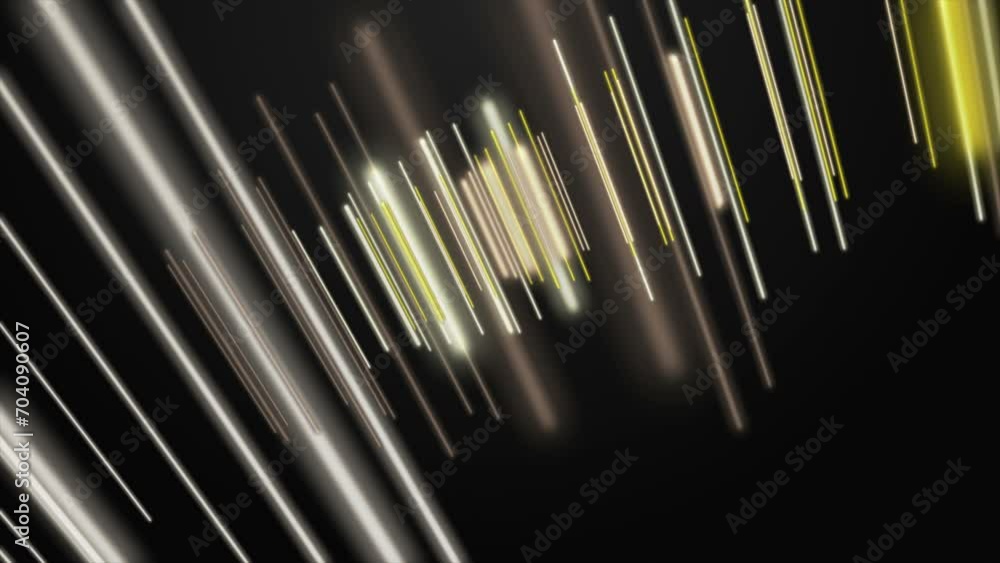 Aufkleber futuristic video animation with glowing stripe objects in slow motion, 4096x2304 loop 4k