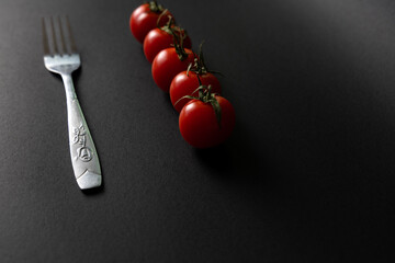 tomato on a fork