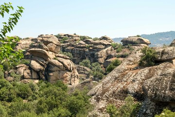 Fototapeta na wymiar Gokbel valley, Cine, Yatagan, Legend of Marsyas, Turkey's oldest rocks, Mushroom rock (corestone), oldest 1 billion, youngest 15 million years old, Mugla