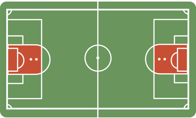 Football Court Vector Template Top View