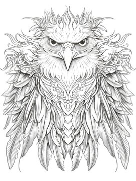 coloring page for adults, mandala, Imperial Eagle image, white background, clean line art, fine line art