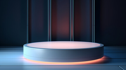 Simple product booth, podium, stage, product commercial photography background, cosmetics booth, 3D rendering