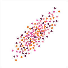 Vector edging, ribbon, border from hearts. Hand-drawn romantic pattern. Valentine's Day. Banner template. Vector illustration.