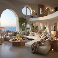 Modern luxury villa living room interior design