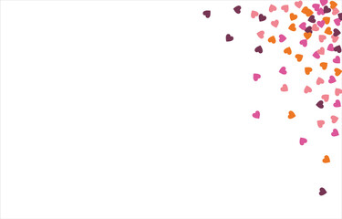 Festive heart banner design. Valentine's Day. Bright confetti hearts. Vector illustration.