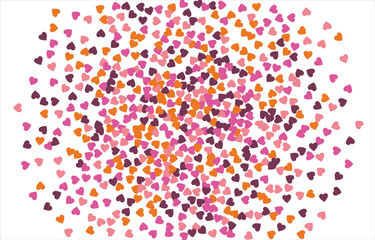 Festive heart banner design. Valentine's Day. Bright confetti hearts. Vector illustration.