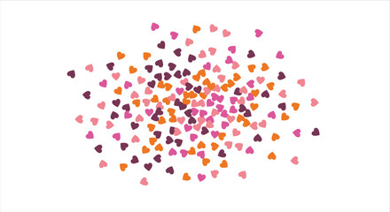 Festive heart banner design. Valentine's Day. Bright confetti hearts. Vector illustration.