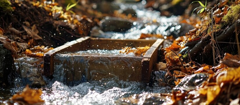 Sluice box demo for finding gold.