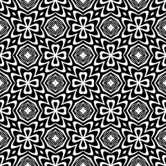 Monochrome pattern, Abstract texture for fabric print, card, table cloth, furniture, banner, cover, invitation, decoration, wrapping.seamless repeating pattern.Black and white color.