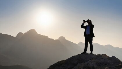 person on top of mountain