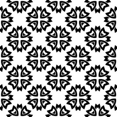 Monochrome pattern, Abstract texture for fabric print, card, table cloth, furniture, banner, cover, invitation, decoration, wrapping.seamless repeating pattern.Black and white color.