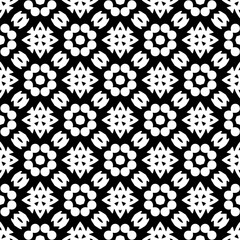 Monochrome pattern, Abstract texture for fabric print, card, table cloth, furniture, banner, cover, invitation, decoration, wrapping.seamless repeating pattern.Black and white color.