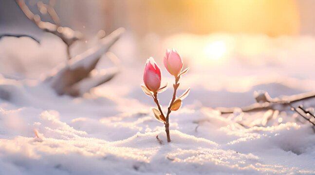 flowers in the snow