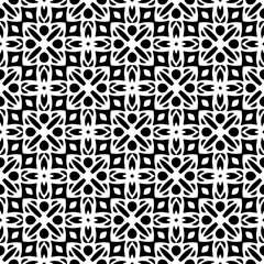 Monochrome pattern, Abstract texture for fabric print, card, table cloth, furniture, banner, cover, invitation, decoration, wrapping.seamless repeating pattern.Black and white color.