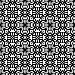 Monochrome pattern, Abstract texture for fabric print, card, table cloth, furniture, banner, cover, invitation, decoration, wrapping.seamless repeating pattern.Black and white color.