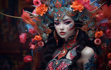 Carnaval chamativo beleza chinesa 
