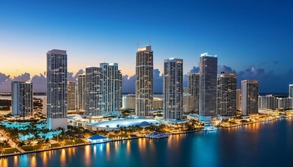 Downtown Miami, USA. Generative AI