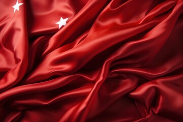 Obraz premium Red Silk With White Stars