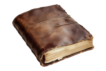 Viejo cuaderno marrón aislado