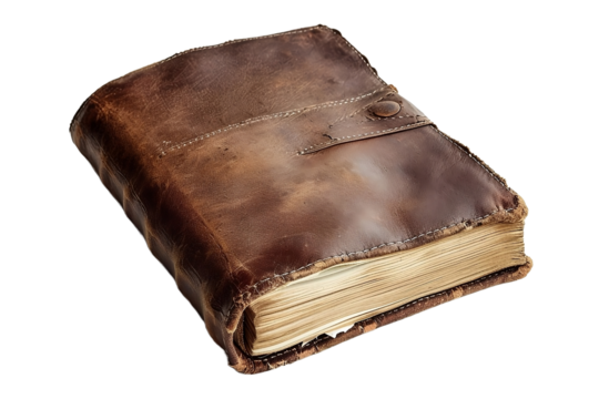 Viejo cuaderno marrón aislado