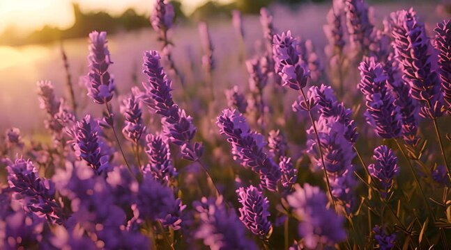 lavender field at sunset