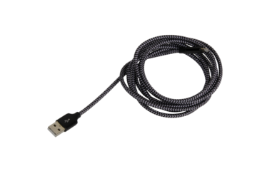 USB c cable, with nylon covering, neutral white background