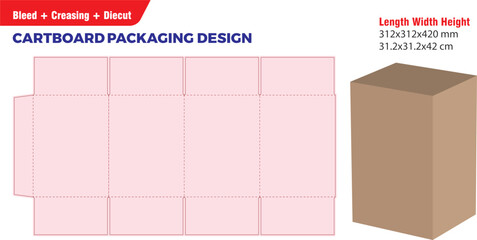 carton box shipping packaging box dieline template 