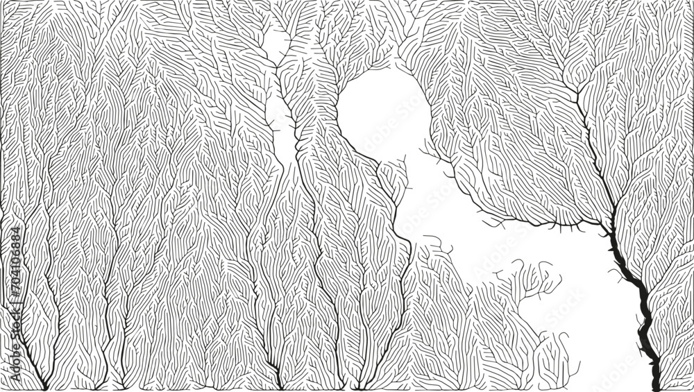 Poster growth pattern. generative branching structure. organic net of vessels texture.