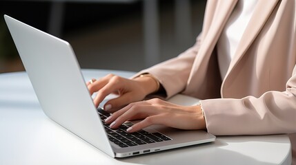businesswoman working on laptop