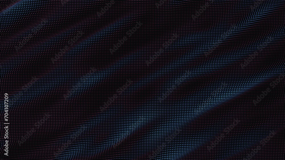 Poster waves of colorful points. digital data splash of point array. futuristic smooth glitch ui element