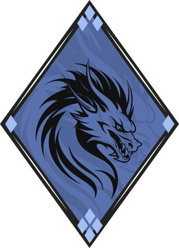 Dragon vector illustration, logo, card, sticker, emblem