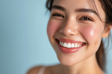 Smiling Asian Indian Model with Clean Teeth: Dental Ad Beauty