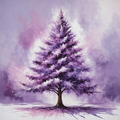 Oil painting Christmas tree artwork. Hand drawn oil painting. Christmas art background. Oil painting on canvas. Modern Contemporary art
