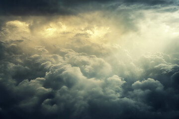 Obraz premium beautiful stormy sky with dark cumulus clouds aerial view for abstract background