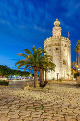 Fototapeta na wymiar The Torre del Oro (The Gold Tower), Seville, Spain.