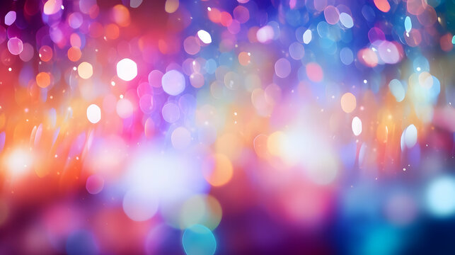 Colorful glowing luxurious blurred texture background with bokeh and shimmering sparkles